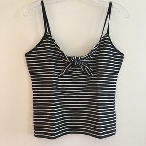 Jones New York Black and White Striped Tank
